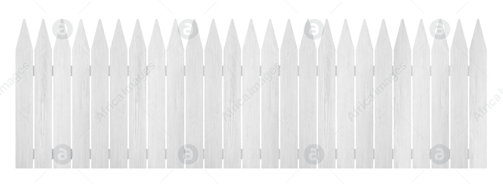 Image of Wooden fence made of new timber isolated on white. Banner design