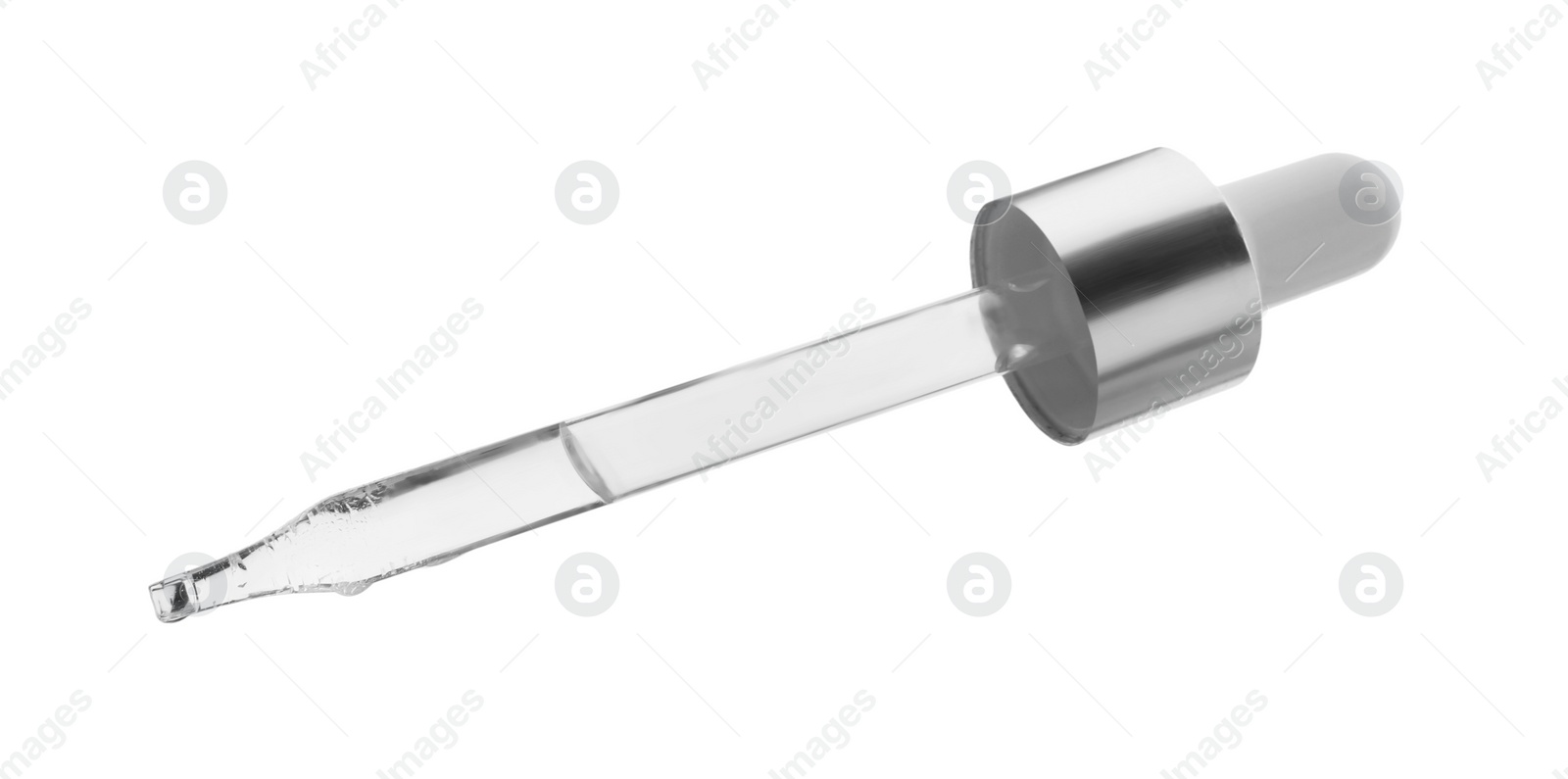 Photo of Pipette with face serum isolated on white