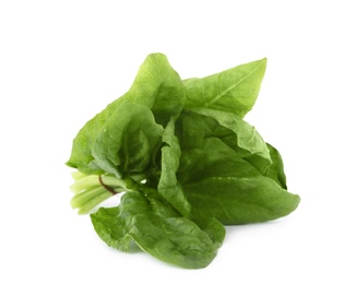 Photo of Bundle of fresh spinach isolated on white