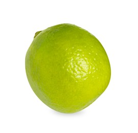 Citrus fruit. One fresh lime isolated on white