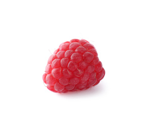 Photo of Delicious sweet ripe raspberry isolated on white