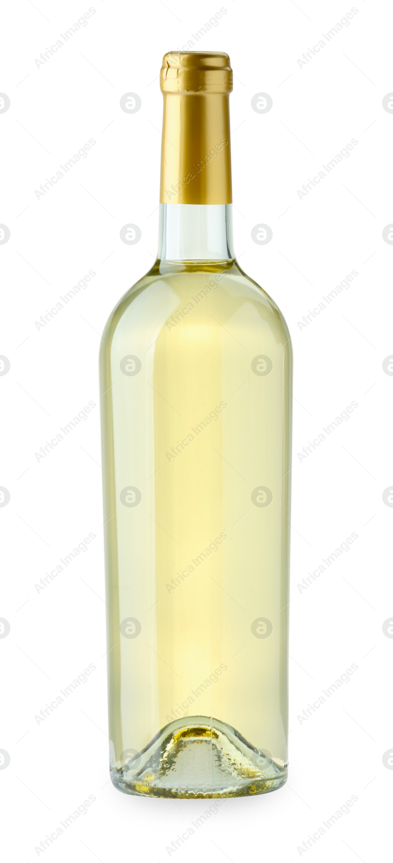 Photo of Bottle of expensive wine isolated on white
