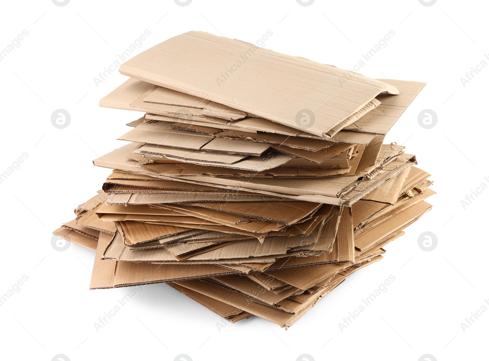 Photo of Stack of cardboard pieces isolated on white