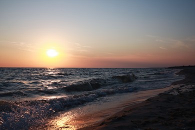 Photo of Picturesque view of beautiful sea at sunset