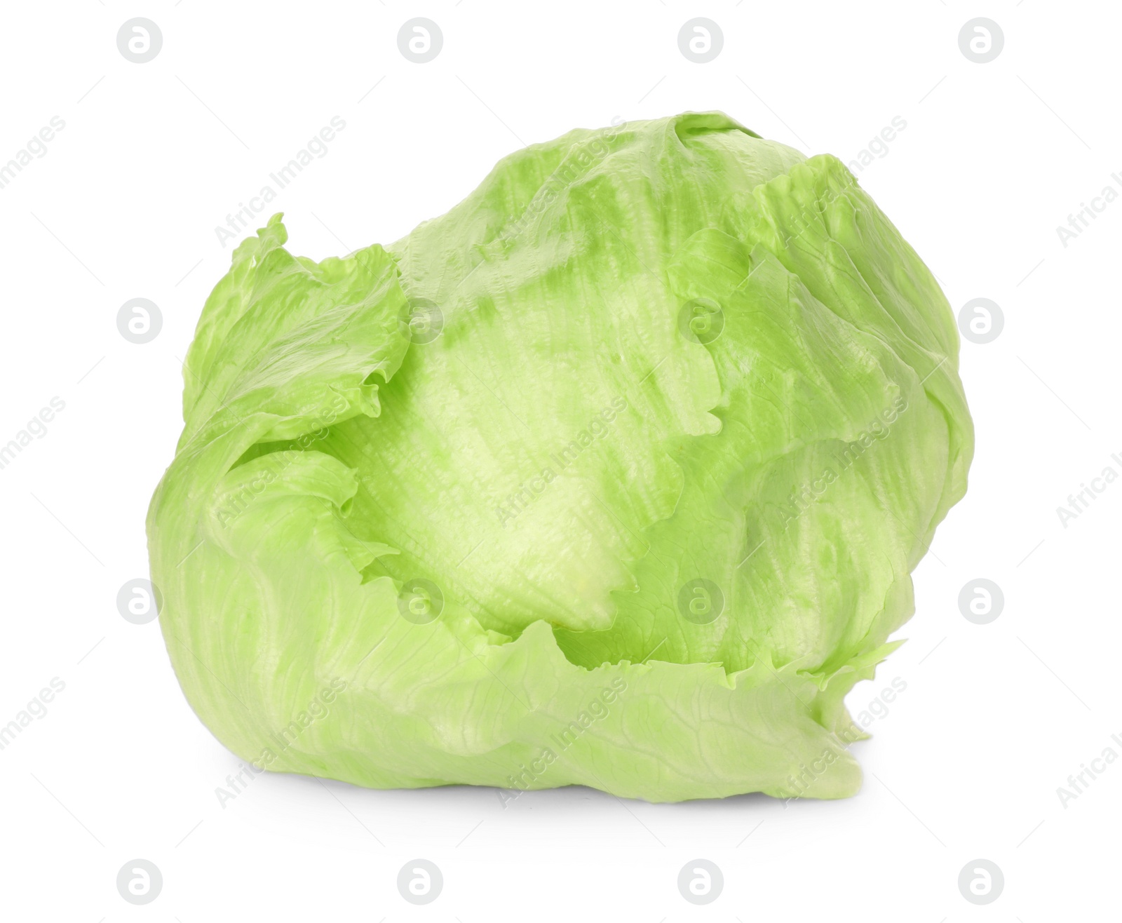 Photo of Fresh green iceberg lettuce isolated on white