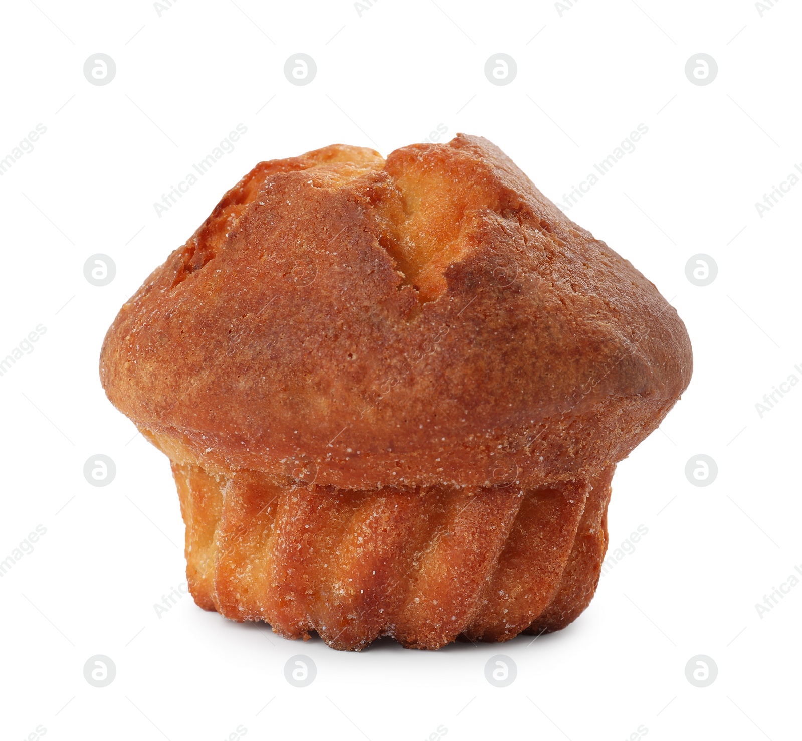 Photo of Tasty muffin isolated on white. Fresh pastry