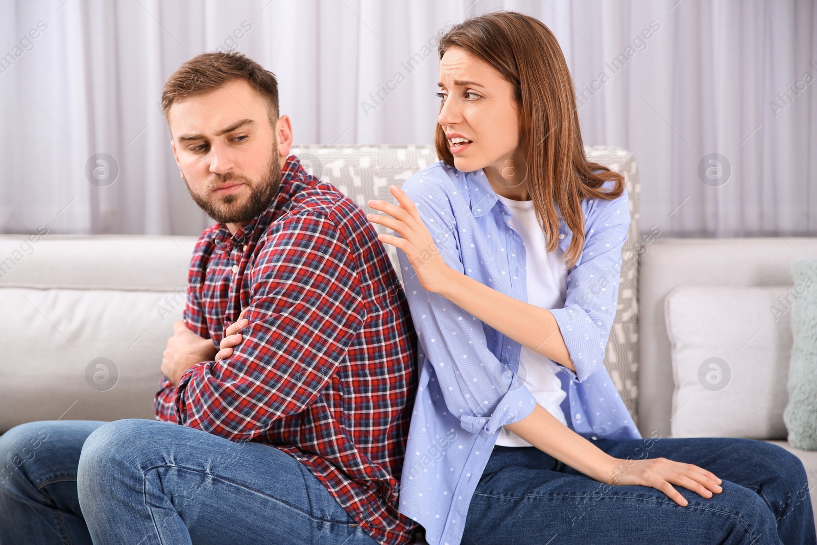 Photo of Couple with problems in relationship at home