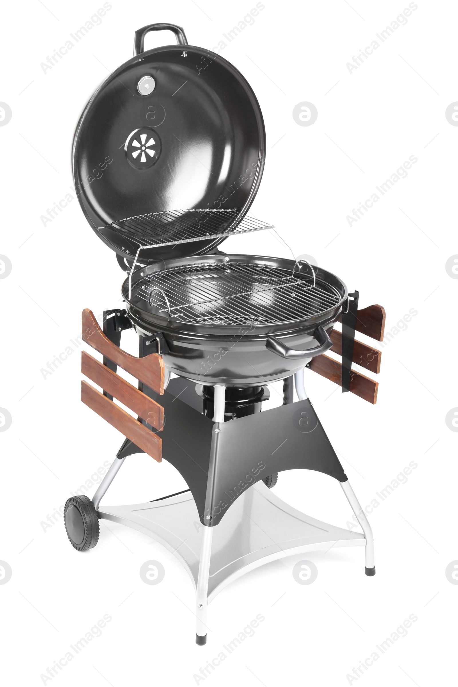 Photo of New modern barbecue grill on white background