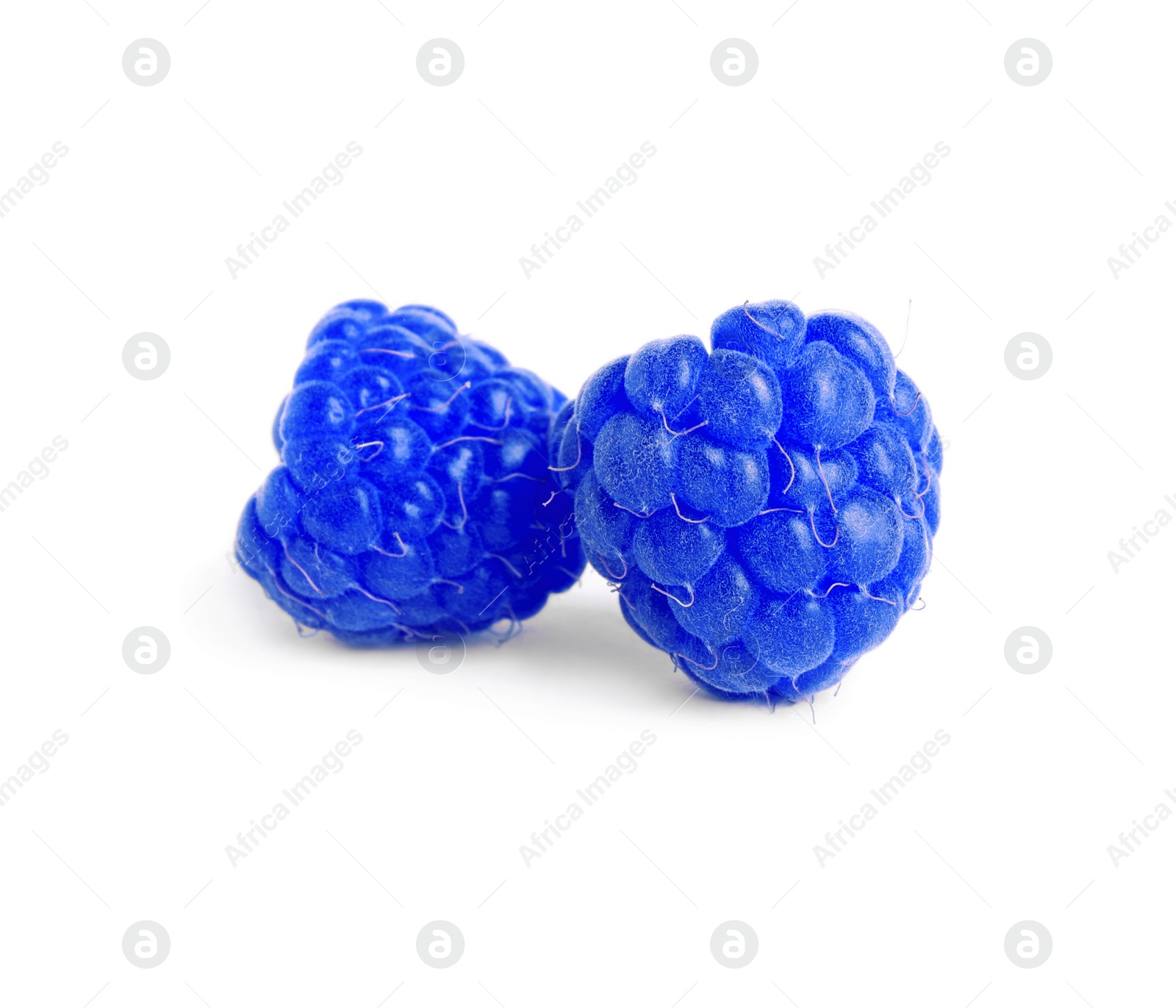 Image of Fresh tasty blue raspberries isolated on white