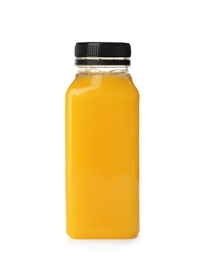 Bottle with fresh juice on white background