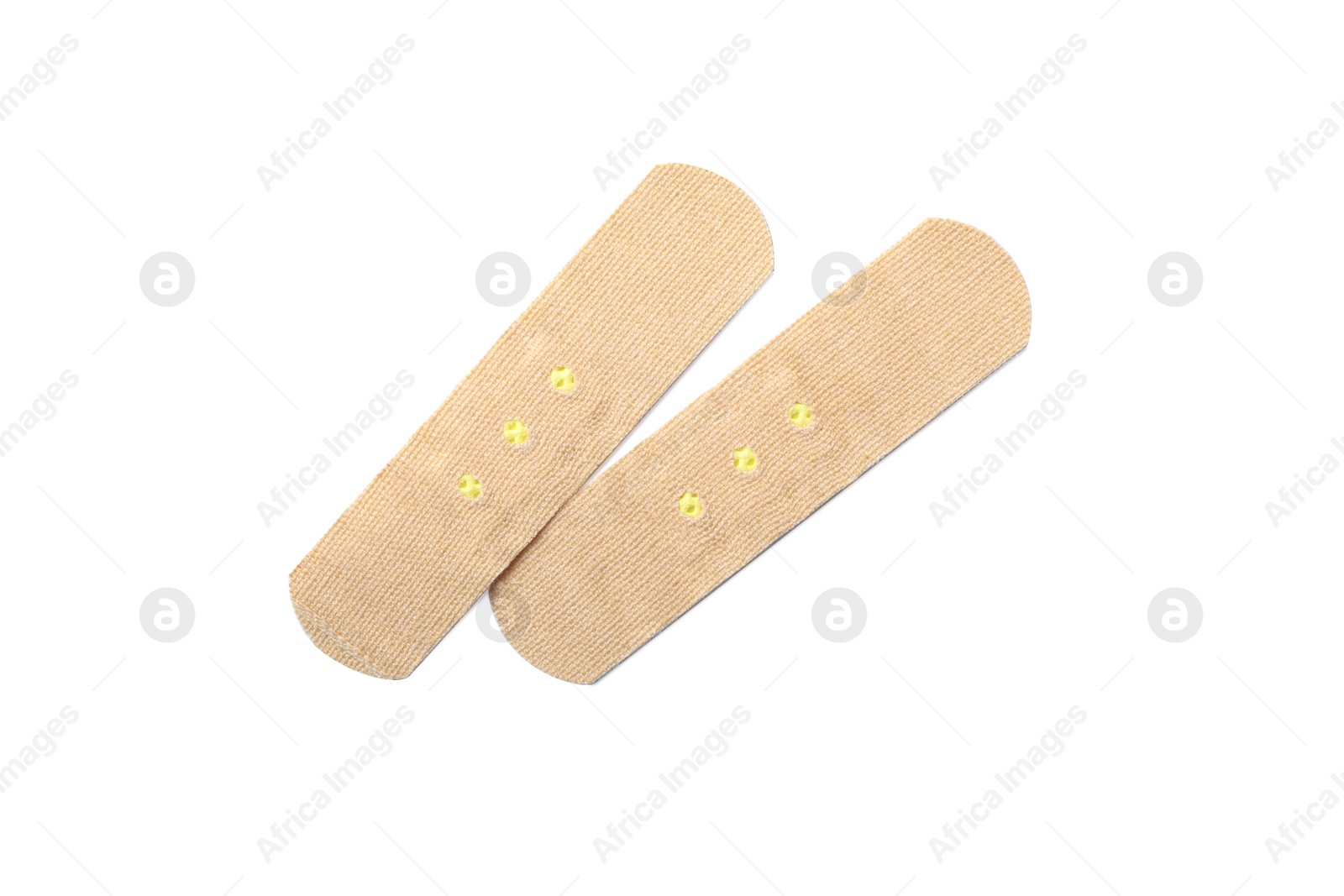 Photo of Medical sticking plasters isolated on white. First aid item