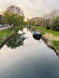 Photo of Beautiful view of canal with different boats