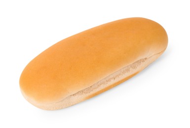 One fresh hot dog bun isolated on white