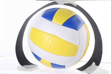 One volleyball ball isolated on white. Sport equipment