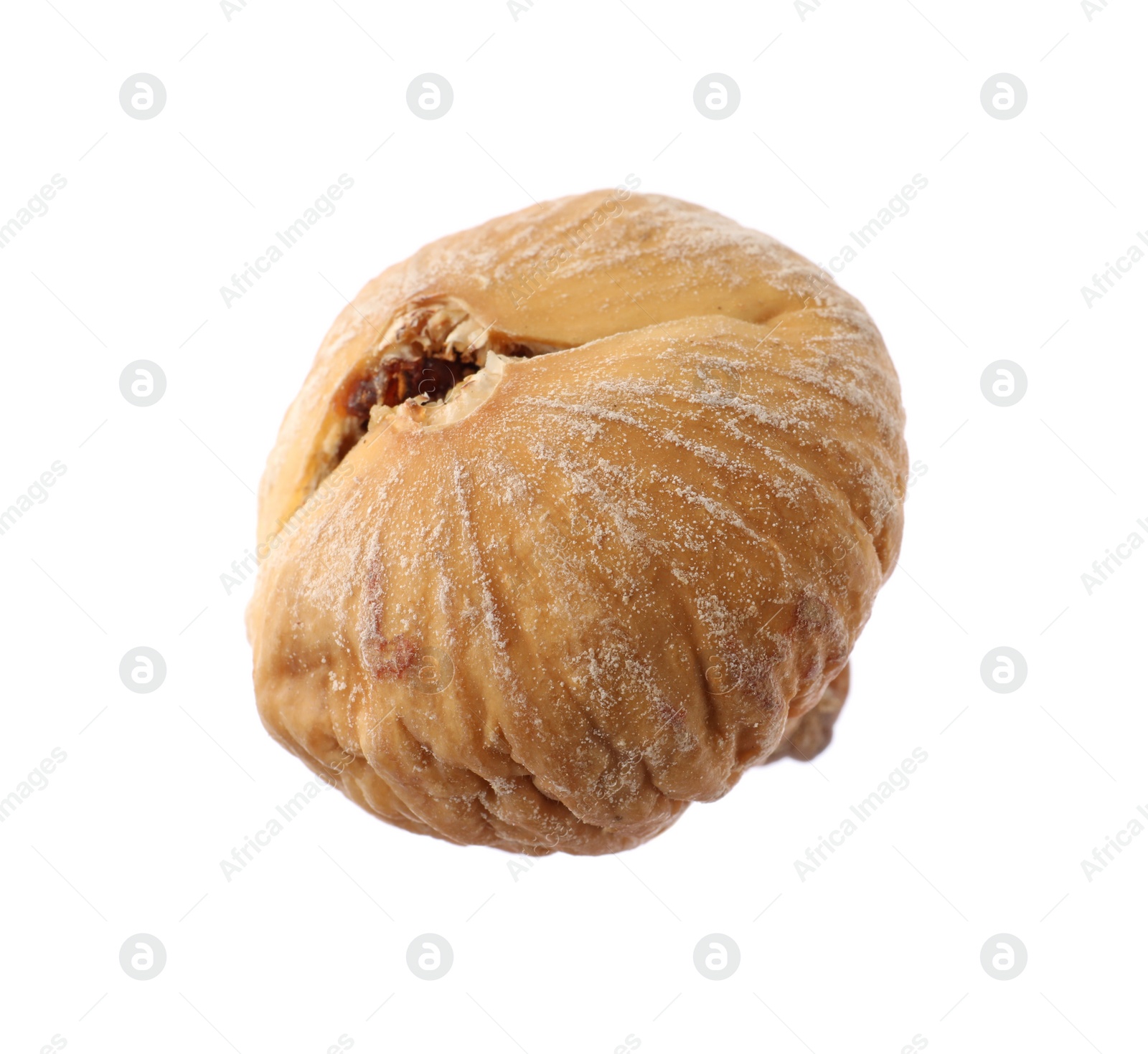 Photo of One tasty dried fig isolated on white