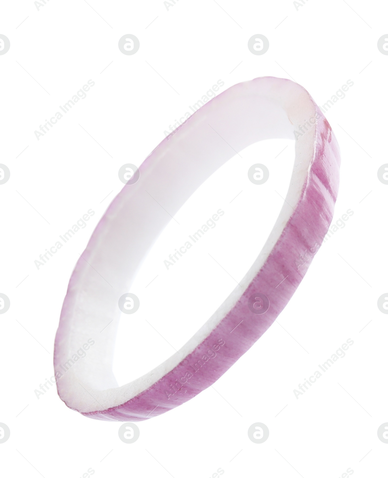 Photo of Fresh red onion ring on white background