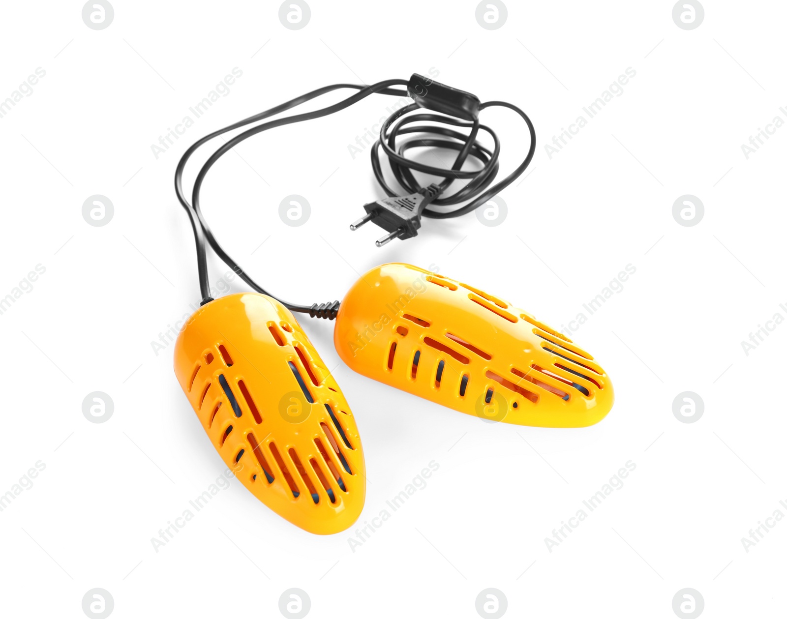 Photo of Modern electric shoe dryer on white background