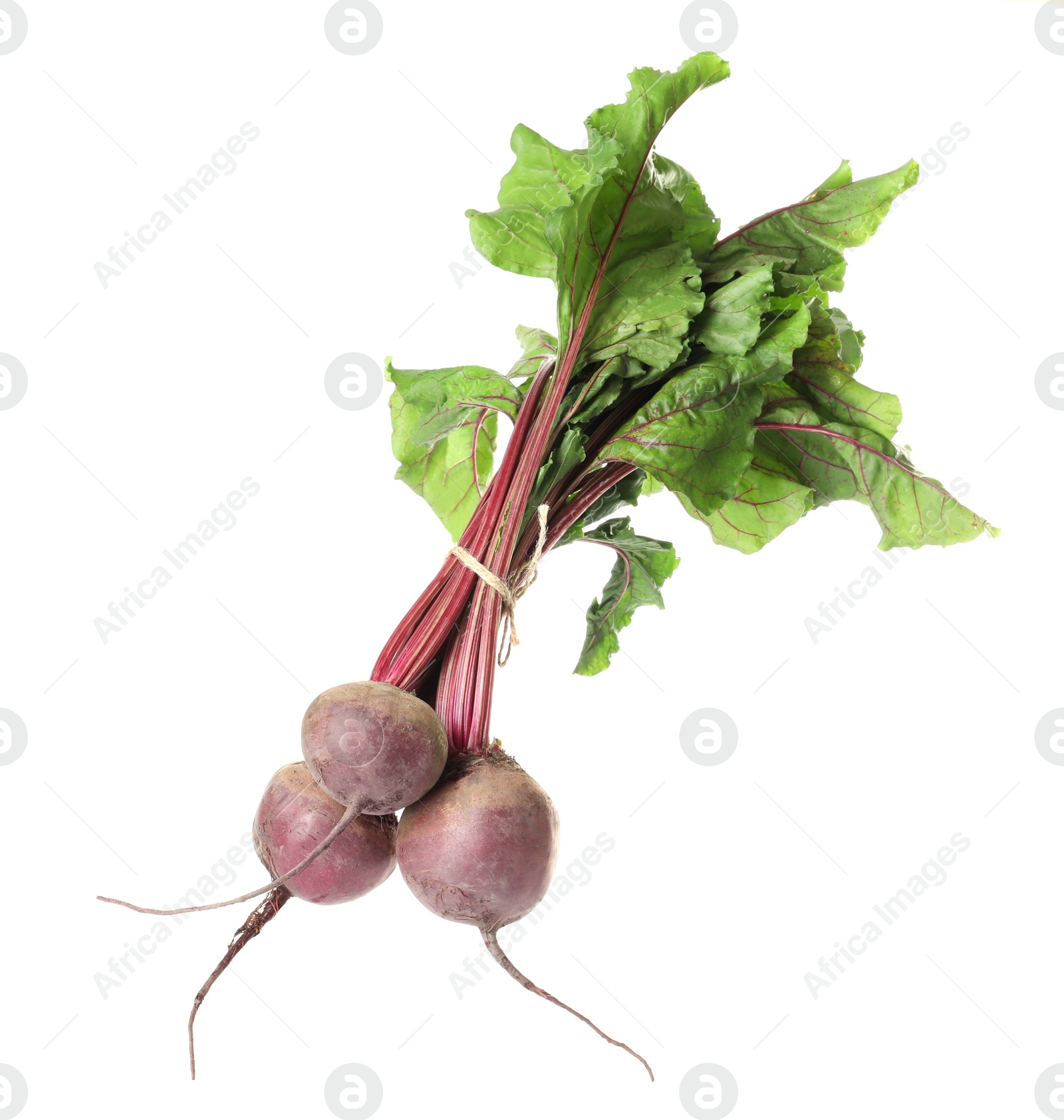 Photo of Raw ripe beets with leaves isolated on white