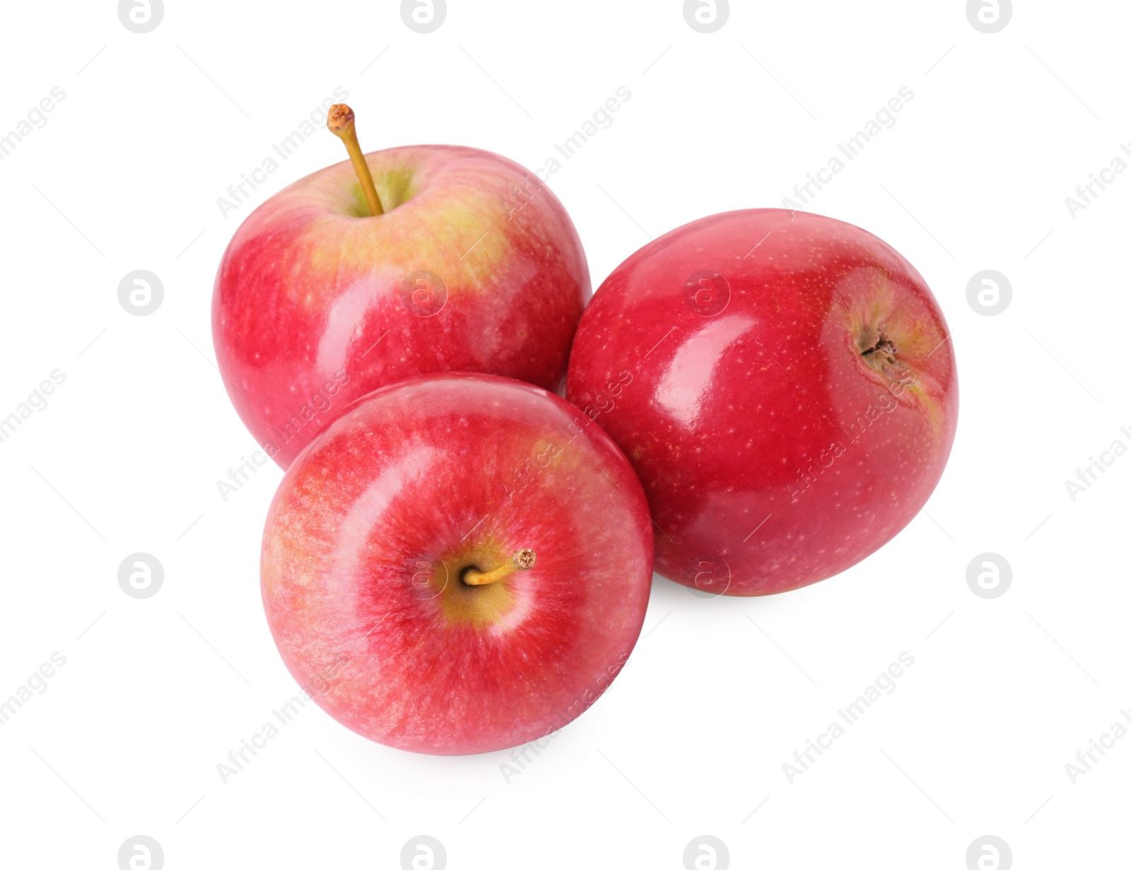 Photo of Fresh ripe red apples isolated on white