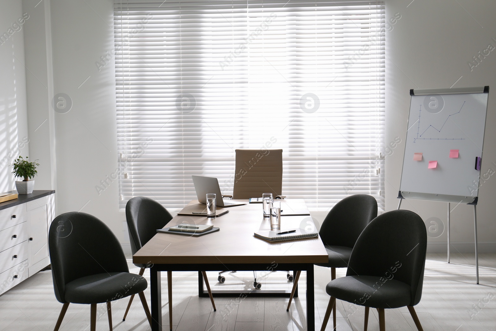 Photo of Conference room interior with modern office table