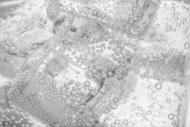 Photo of Closeup view of soda water with ice