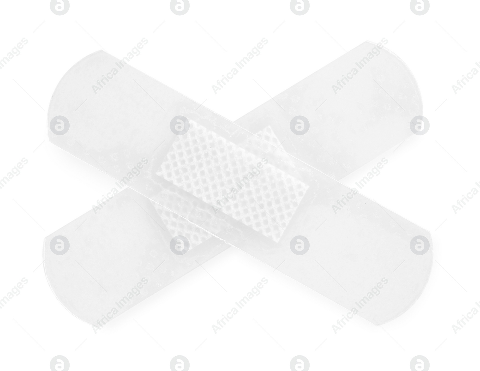 Photo of Medical adhesive bandages isolated on white, top view