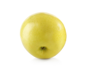 Photo of Fresh juicy yellow apple isolated on white