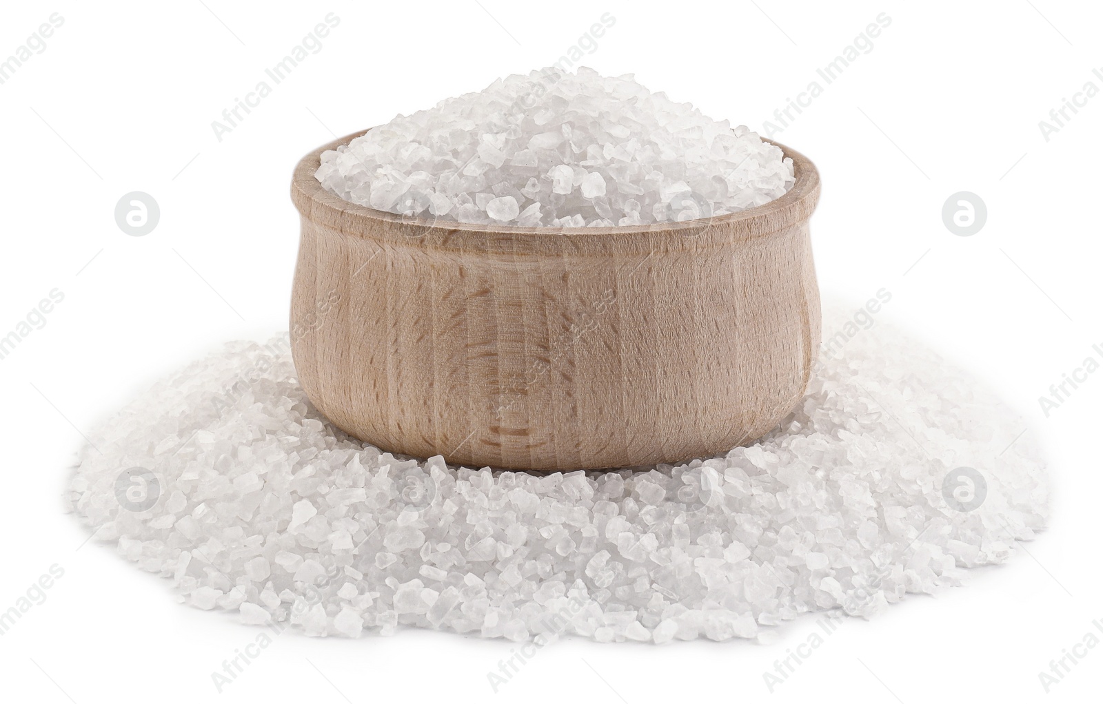 Photo of Organic salt isolated on white. Natural product