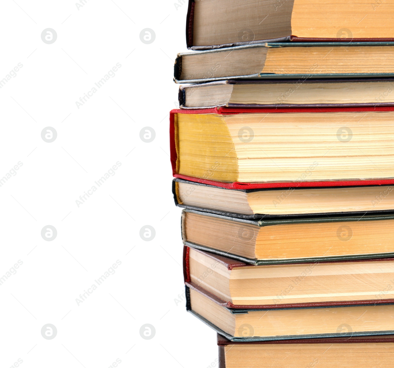 Photo of Collection of different books isolated on white