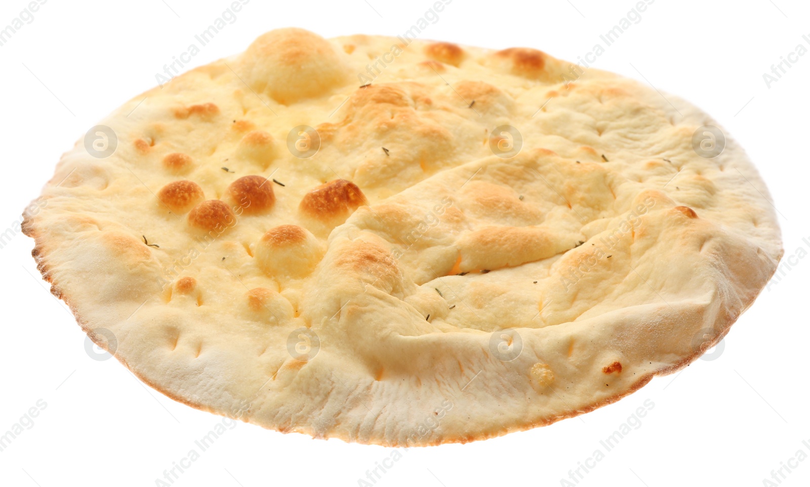 Photo of Traditional Italian focaccia bread isolated on white