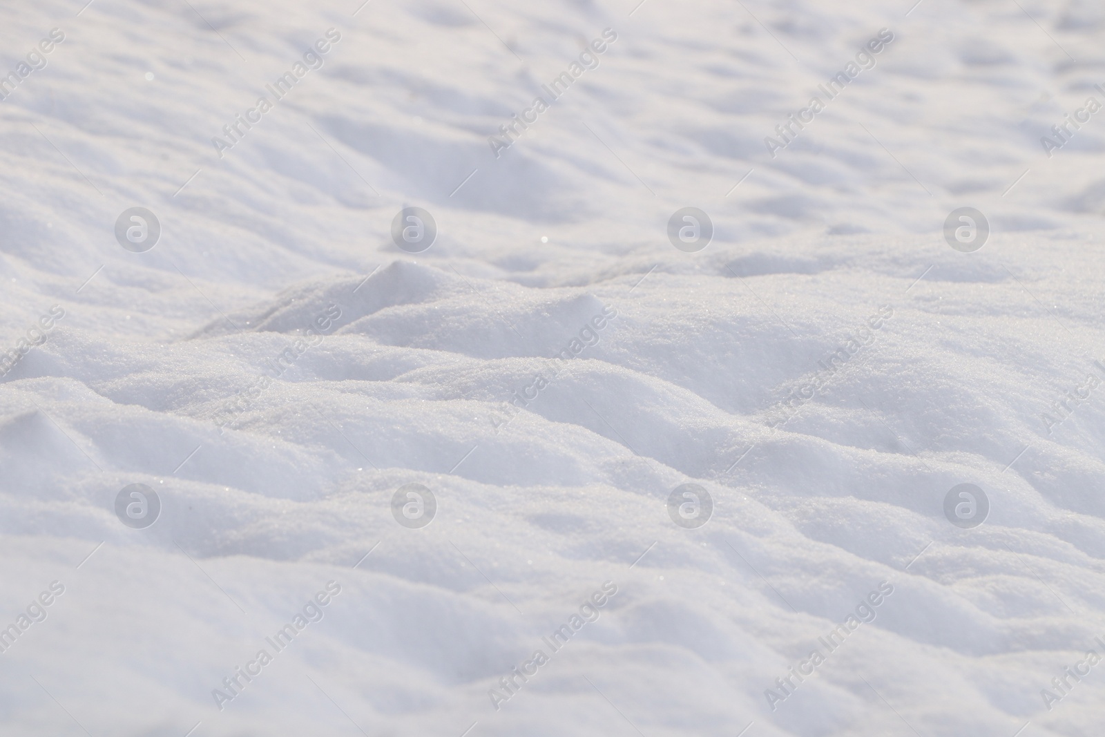 Photo of Beautiful snow as background, closeup. Winter weather