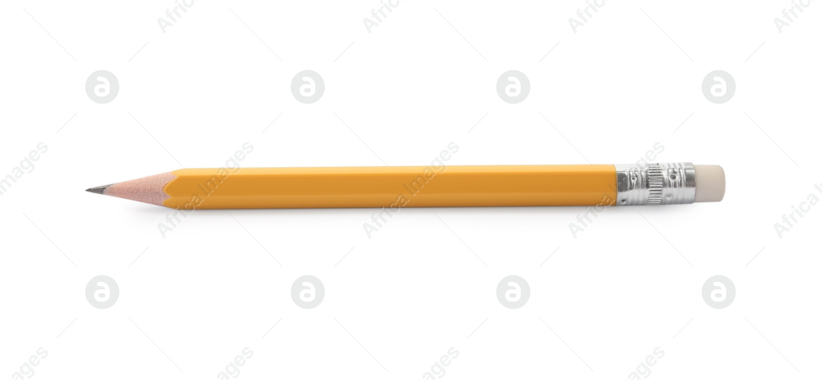 Photo of Sharp graphite pencil isolated on white. School stationery