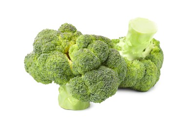 Photo of Fresh raw green broccoli isolated on white