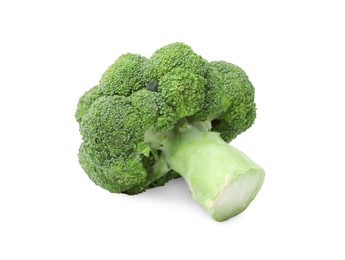 Photo of Fresh raw green broccoli isolated on white