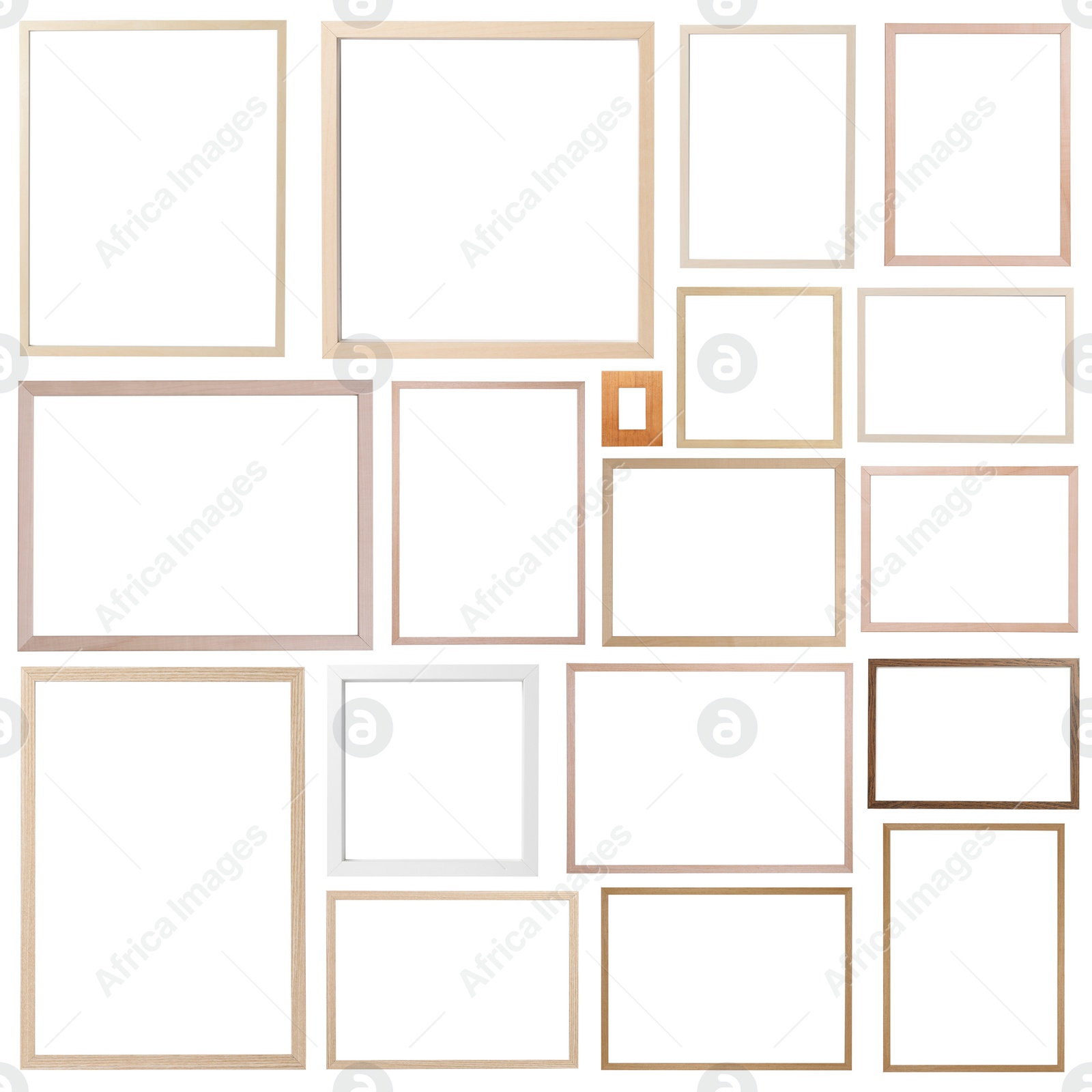 Image of Set of many different frames isolated on white