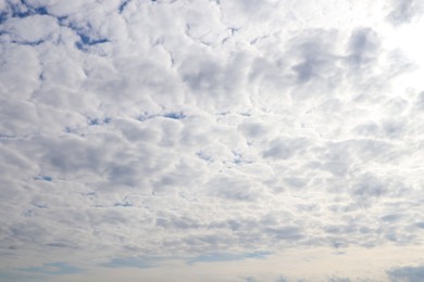 Photo of Beautiful fluffy white clouds in sky. Bright daylight