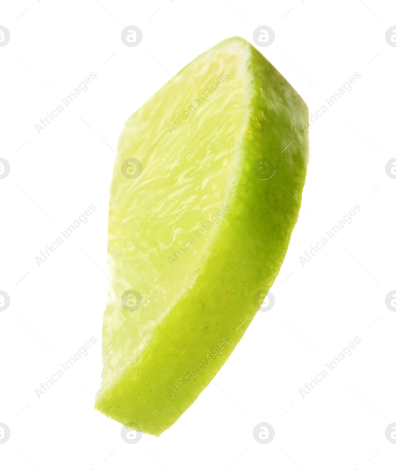 Photo of Slice of fresh lime on white background