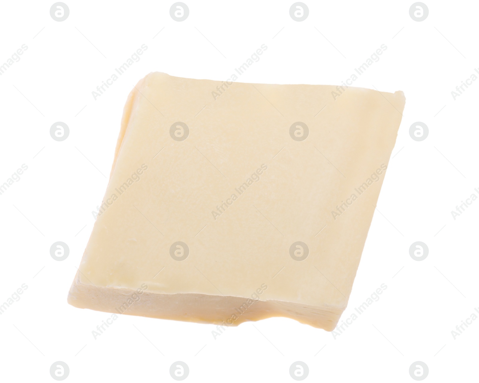 Photo of Piece of tasty chocolate isolated on white, top view