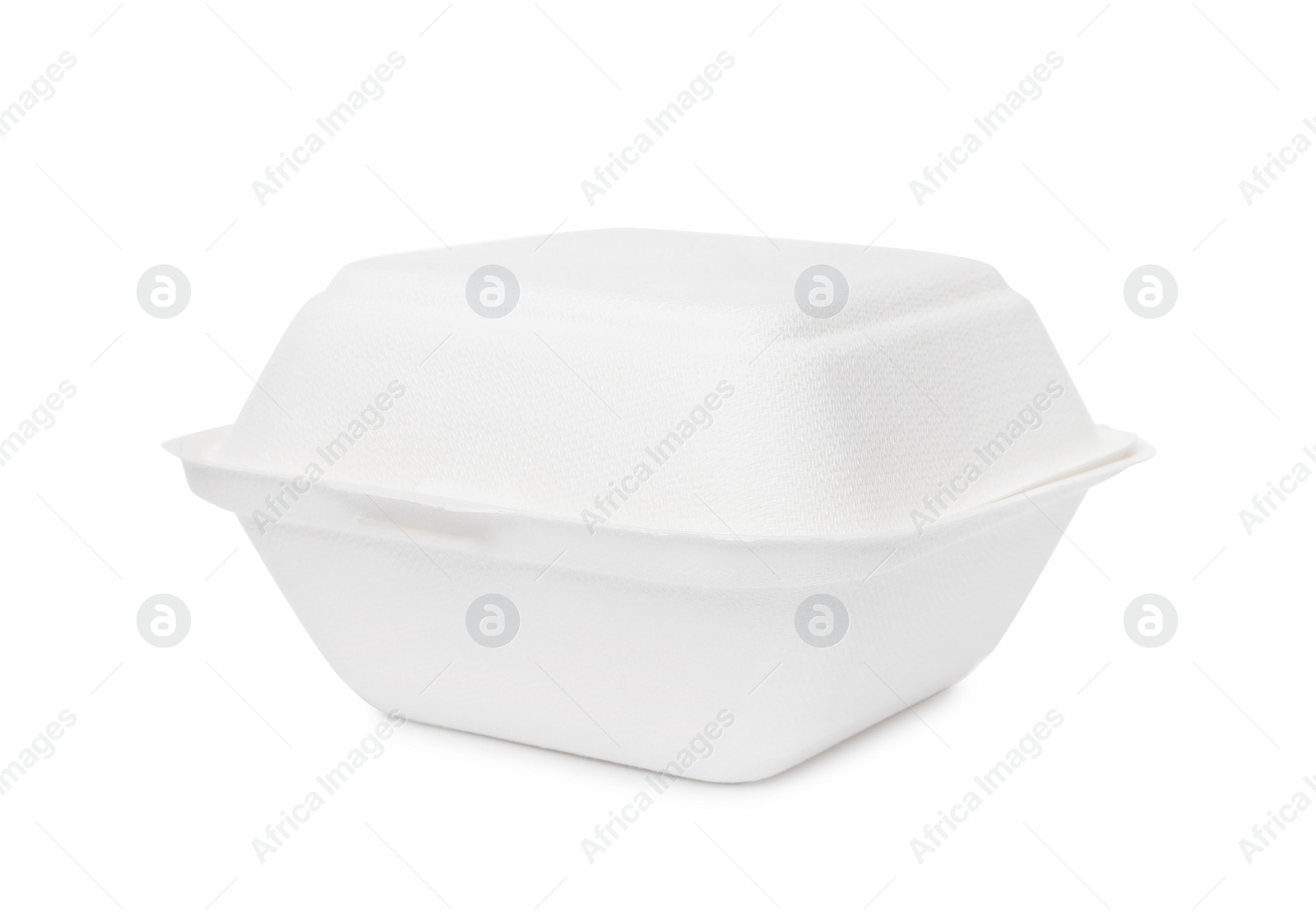 Photo of One container for food isolated on white