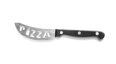 Knife for pizza on white background