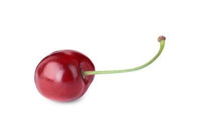 Photo of Delicious fresh ripe cherry isolated on white