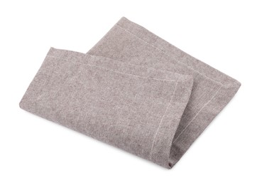 Photo of Grey cloth kitchen napkin isolated on white