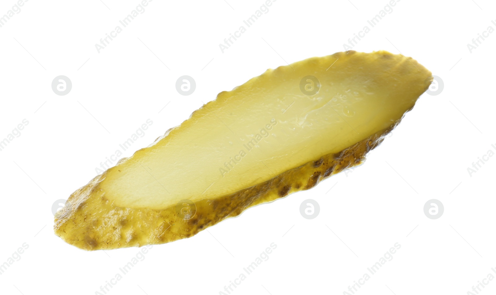 Photo of Slice of pickled cucumber for burger isolated on white