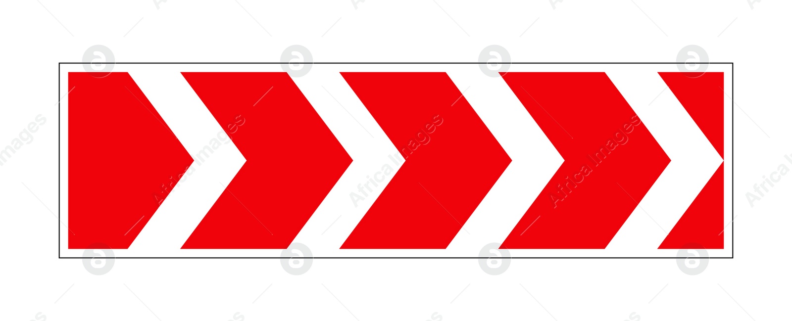 Illustration of Traffic sign with red arrows on white background, illustration