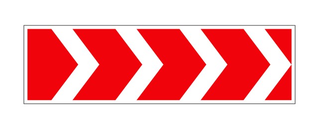 Traffic sign with red arrows on white background, illustration