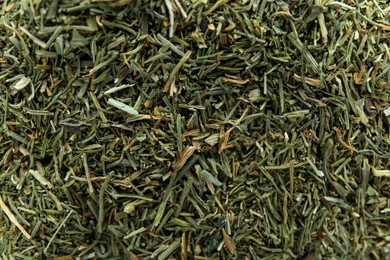Photo of Heap of dried dill as background, top view