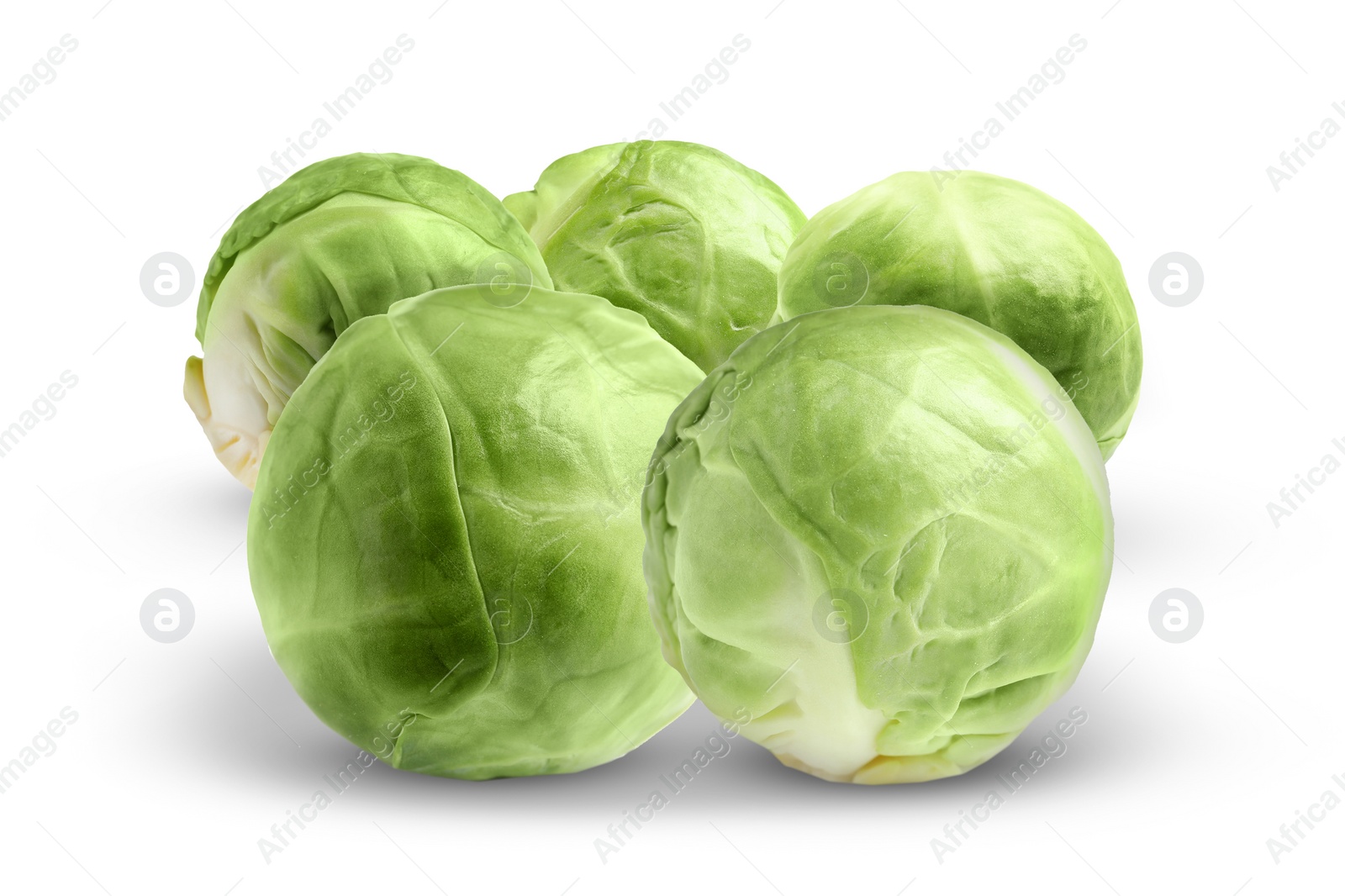 Image of Fresh tasty Brussels sprouts on white background