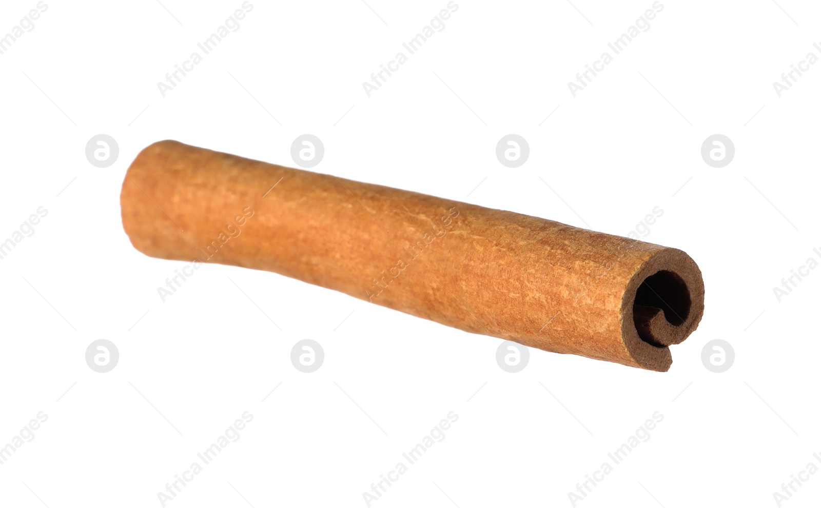 Photo of One aromatic cinnamon stick isolated on white