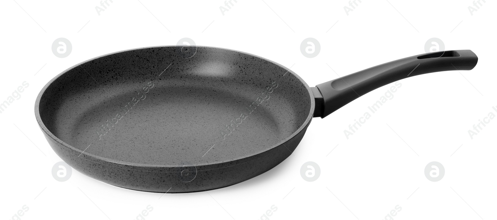 Photo of Empty modern frying pan isolated on white