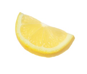 Fresh ripe lemon slice isolated on white